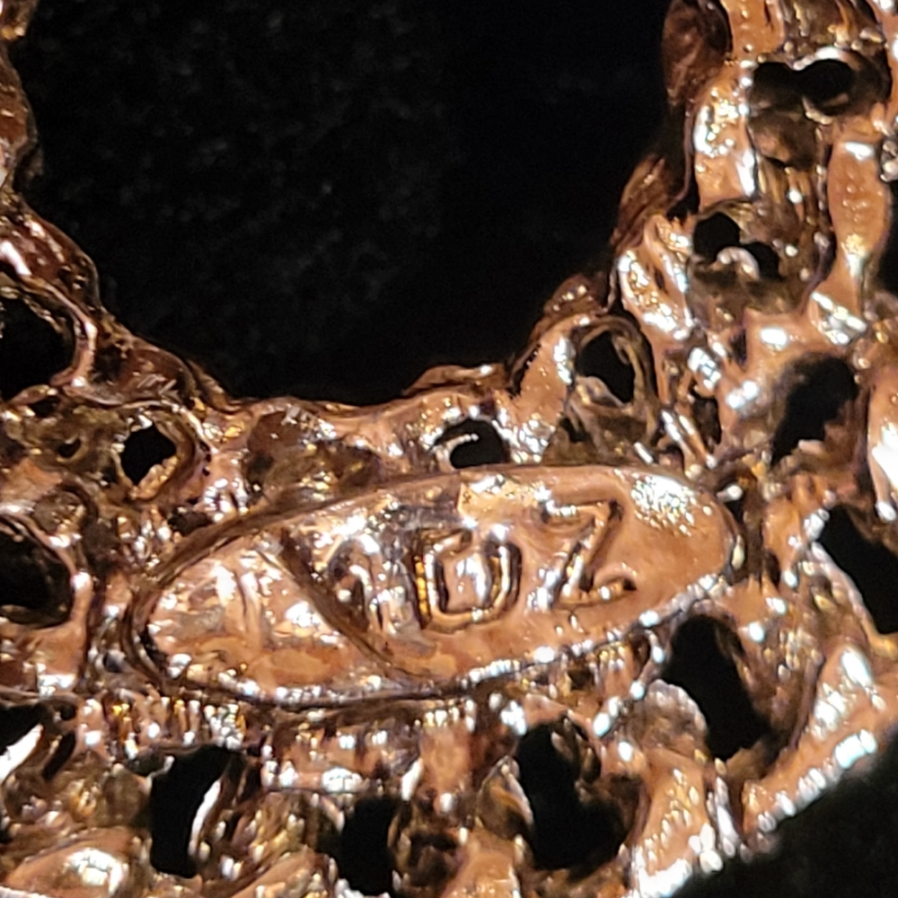 Vintage LIDZ Bros NY Gold-tone Rope Chain Circle Wreath Brooch Scarf Pin Signed - Picture 6 of 7